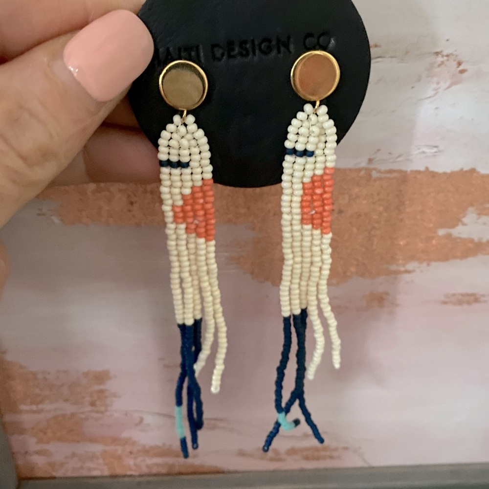 Beautiful Beaded Earrings Haiti Design